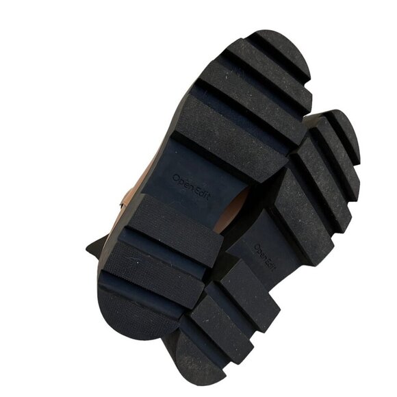 Open Edit Iris Neutral Glossy Academia Lug Sole Platform Chelsea Boot Si… - Picture 8 of 10